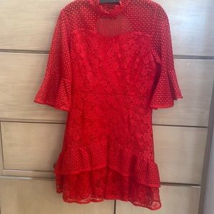 Mini cocktail red dress lea & viola size M good condition
